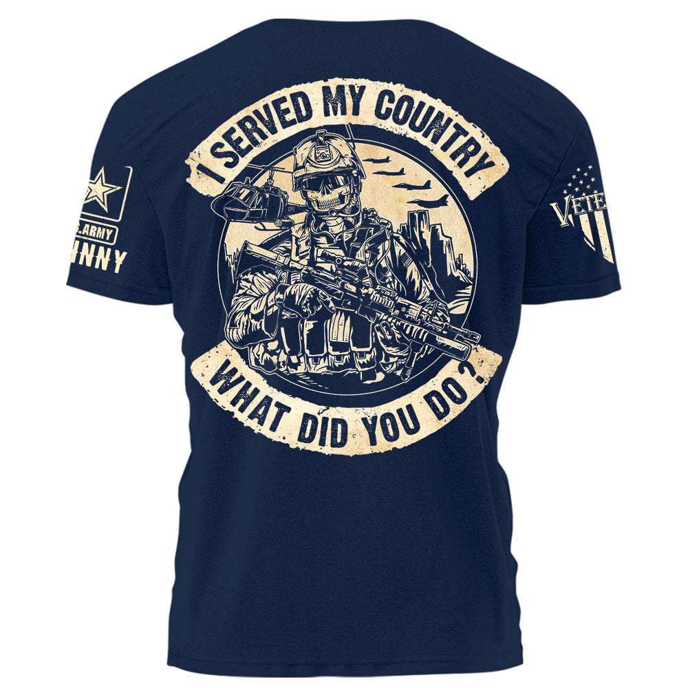 I Served My Country What Did You Do Personalized Shirt For Veteran H2511