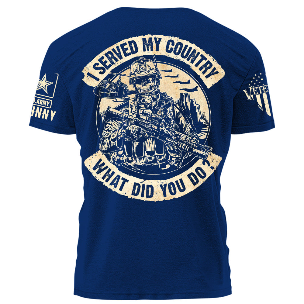 I Served My Country What Did You Do Personalized Shirt For Veteran H2511