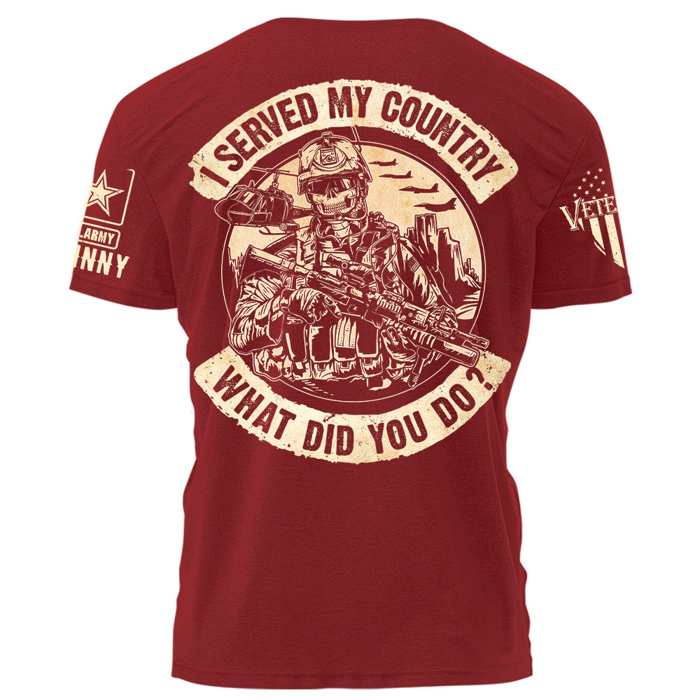 I Served My Country What Did You Do Personalized Shirt For Veteran H2511