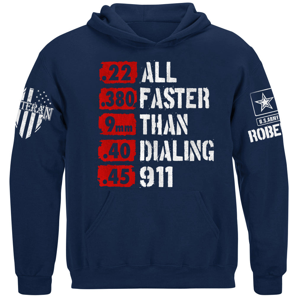 All Faster Than Dialing 911 Defense Second Amendment Sublimation Patriotic America Shirt For Veteran H2511