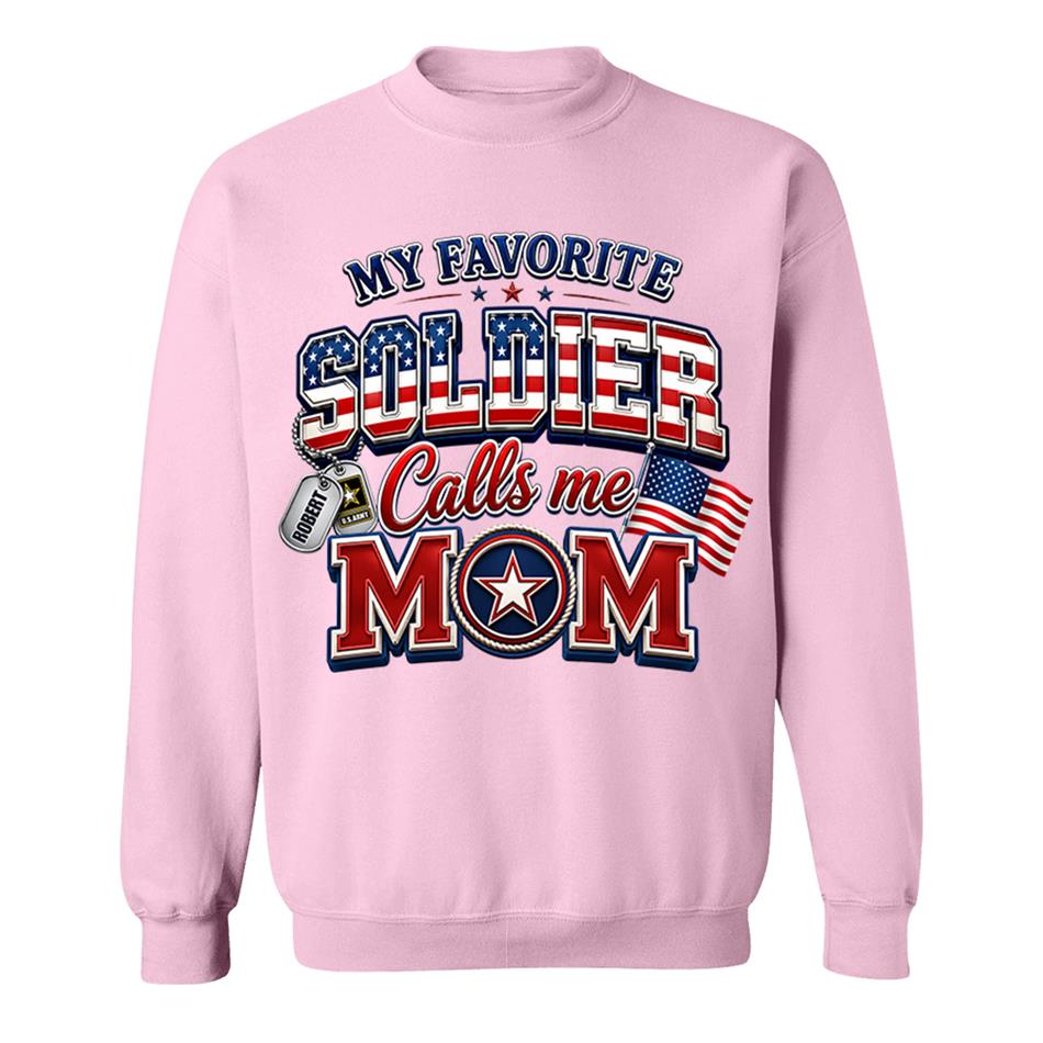 My Favorite Soldier Calls Me Mom Custom Shirt For Proud Military Mom Dad Sister Grandma 4th July Familiy Shirt H2511 Trna