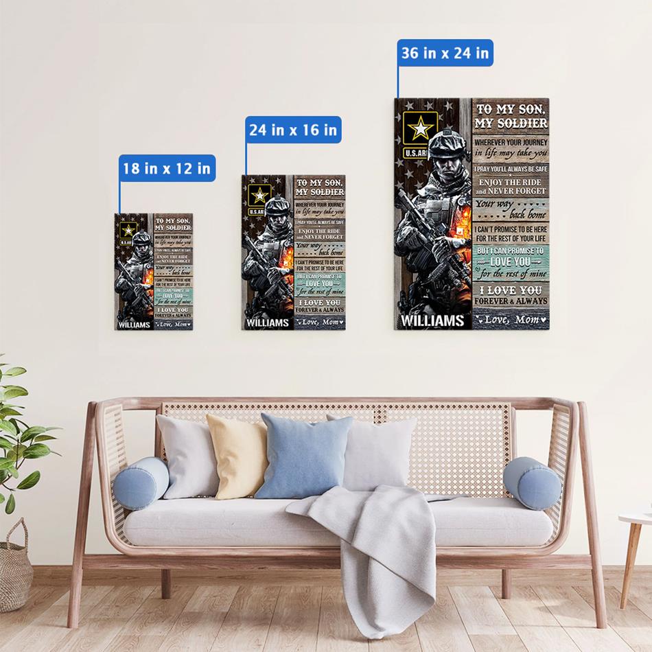 To My Son My Soldier I Love You Forever And Always Vr3 Custom Poster & Canvas Gift For Military Family Mom Dad H2511