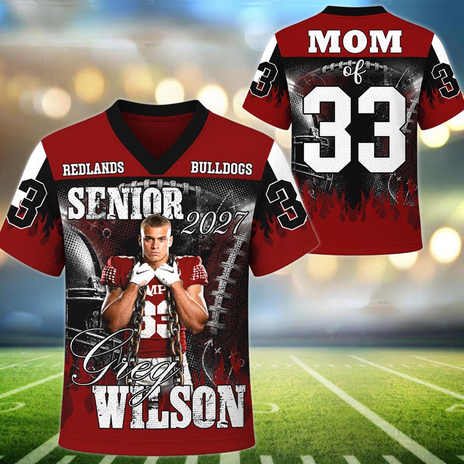 Custom Photo Number Football Jersey Shirt For Football Mom Dad Family Game Day Shirt H2511 Trna