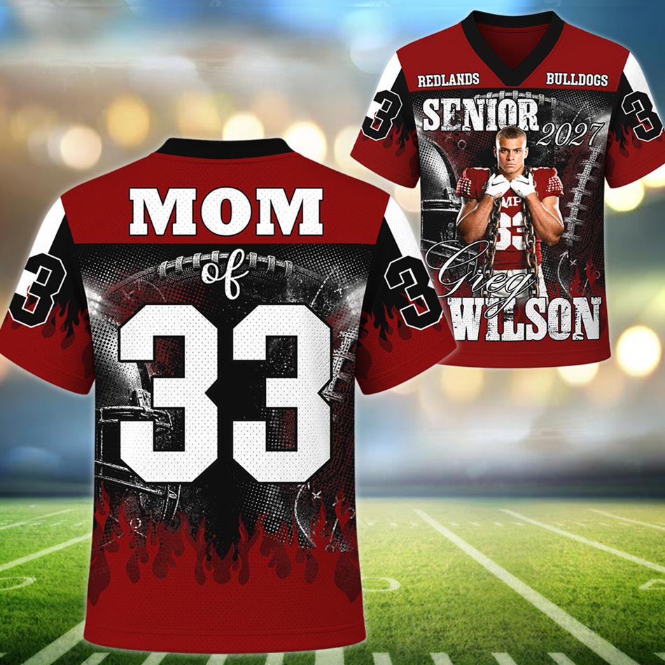 Custom Photo Number Football Jersey Shirt For Football Mom Dad Family Game Day Shirt H2511 Trna