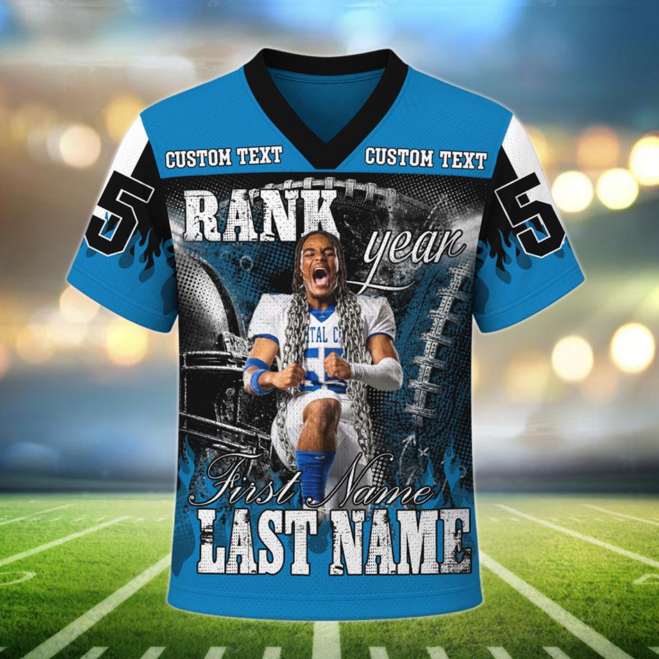 Custom Photo Number Football Jersey Shirt For Football Mom Dad Family Game Day Shirt H2511 Trna