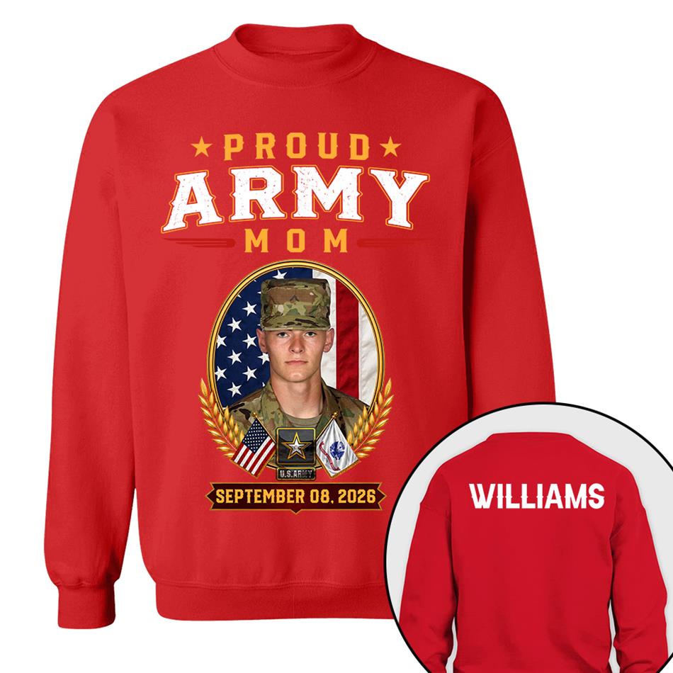 Proud Army Mom Custom Photo Shirt For Proud Military Mom Dad Sister Grandma Family Members Graduate Day Shirt H2511 Trna