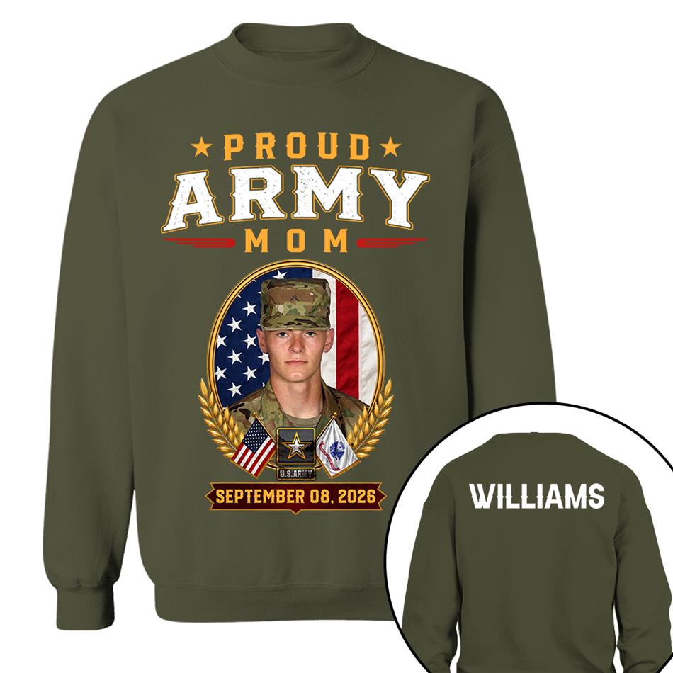 Proud Army Mom Custom Photo Shirt For Proud Military Mom Dad Sister Grandma Family Members Graduate Day Shirt H2511 Trna