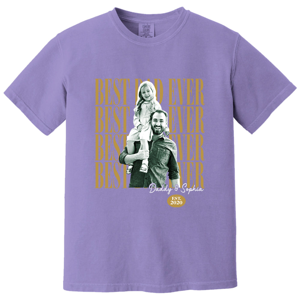 Custom Fathers Day Shirt With Kids Photo, Best Dad Ever , Father's Day L0411 VH01