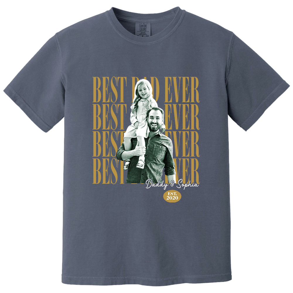 Custom Fathers Day Shirt With Kids Photo, Best Dad Ever , Father's Day L0411 VH01