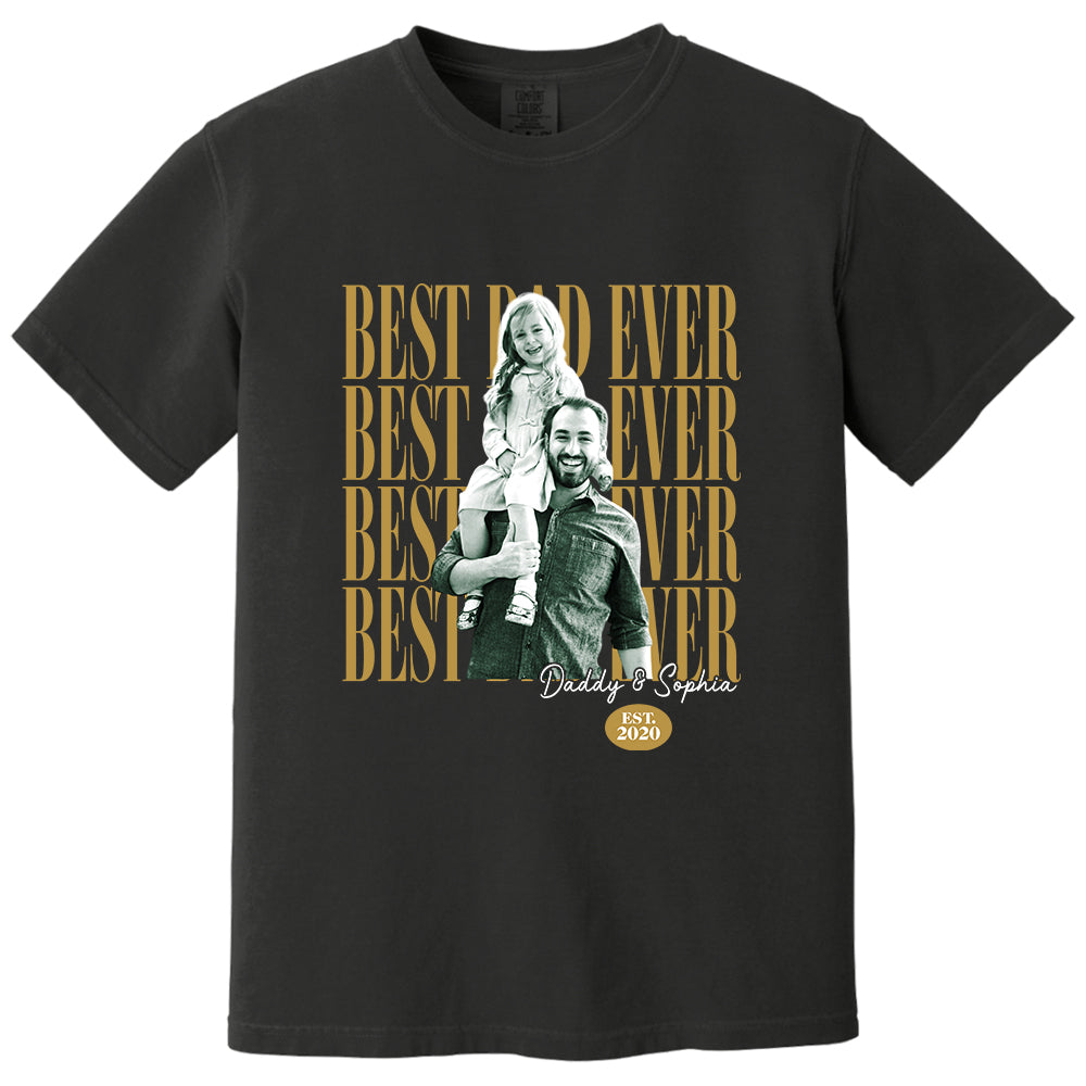 Custom Fathers Day Shirt With Kids Photo, Best Dad Ever , Father's Day L0411 VH01
