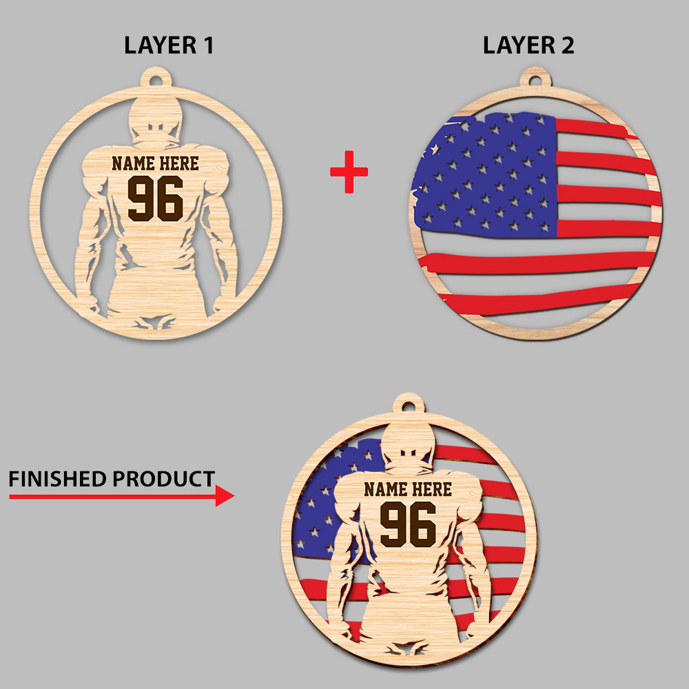 American Football Player Personalized Ornament Gift For Football Player For Football Lovers H2511