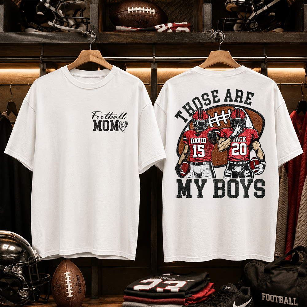 Personalized Football Mom Shirt, Those Are My Boy Sweatshirt, Football Kids Game Day Tee, Retro Cheer Mom Tee Vr2 Na02 Hv01