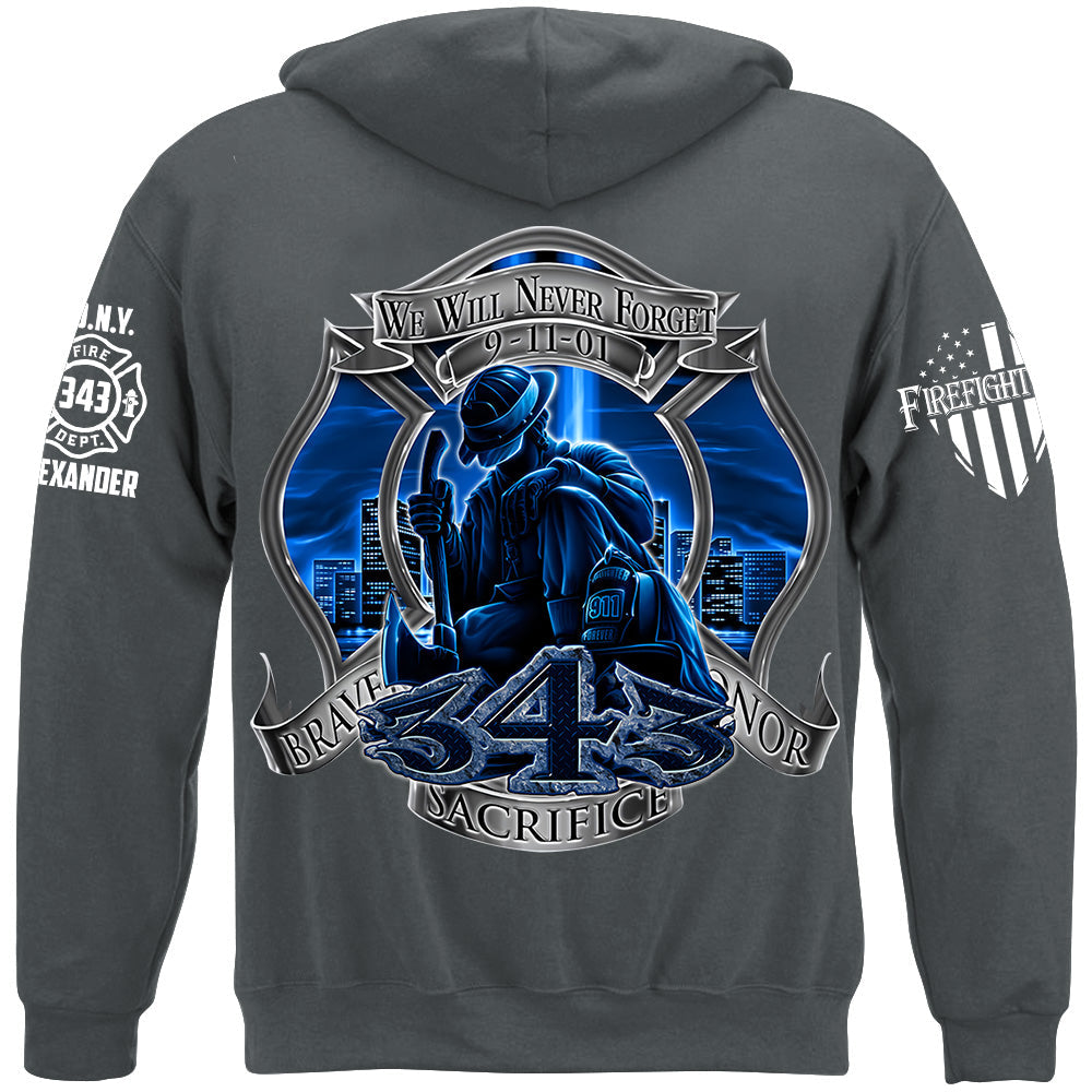We Will Never Forget 9-11 Custom Shirt For Firefighter H2511