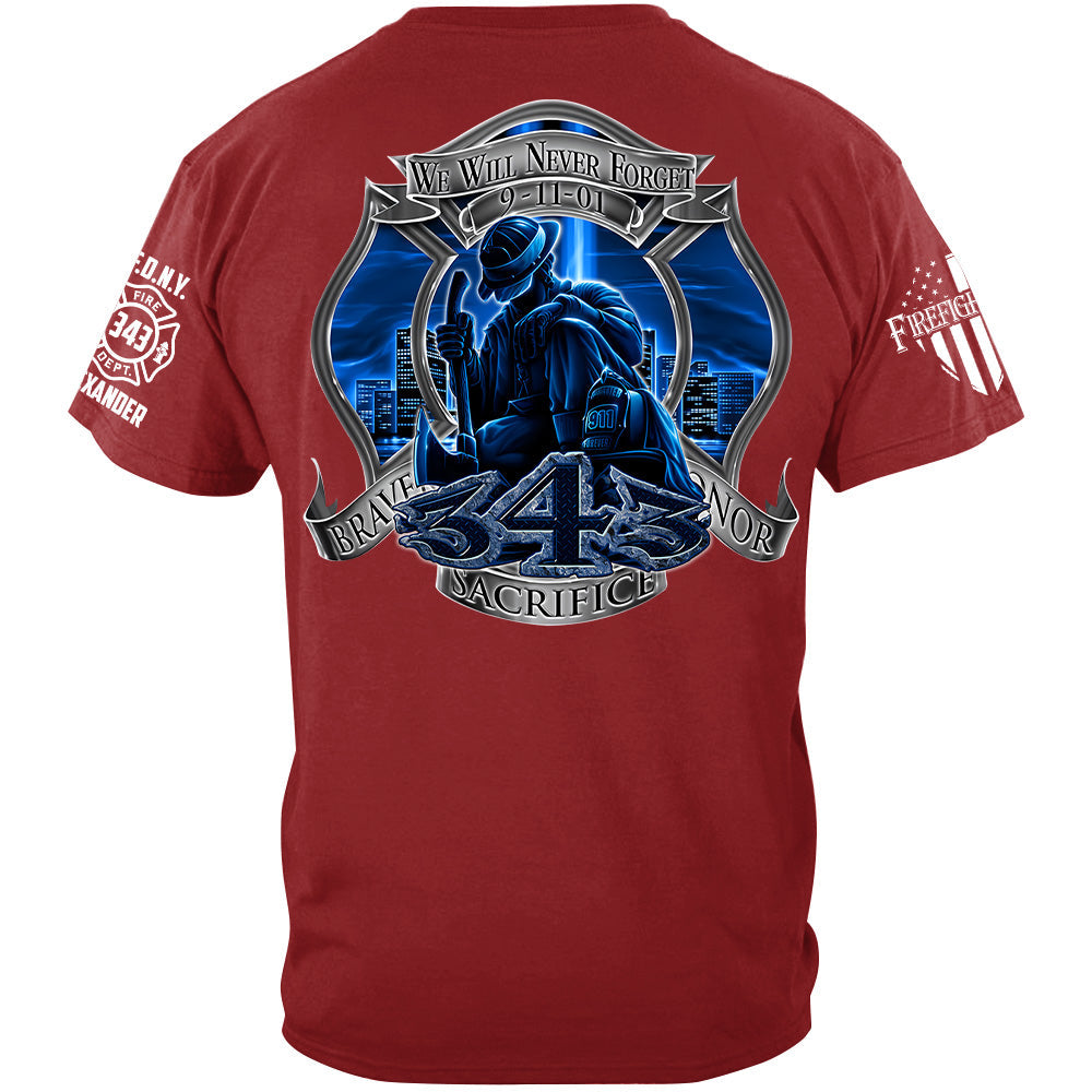 We Will Never Forget 9-11 Custom Shirt For Firefighter H2511
