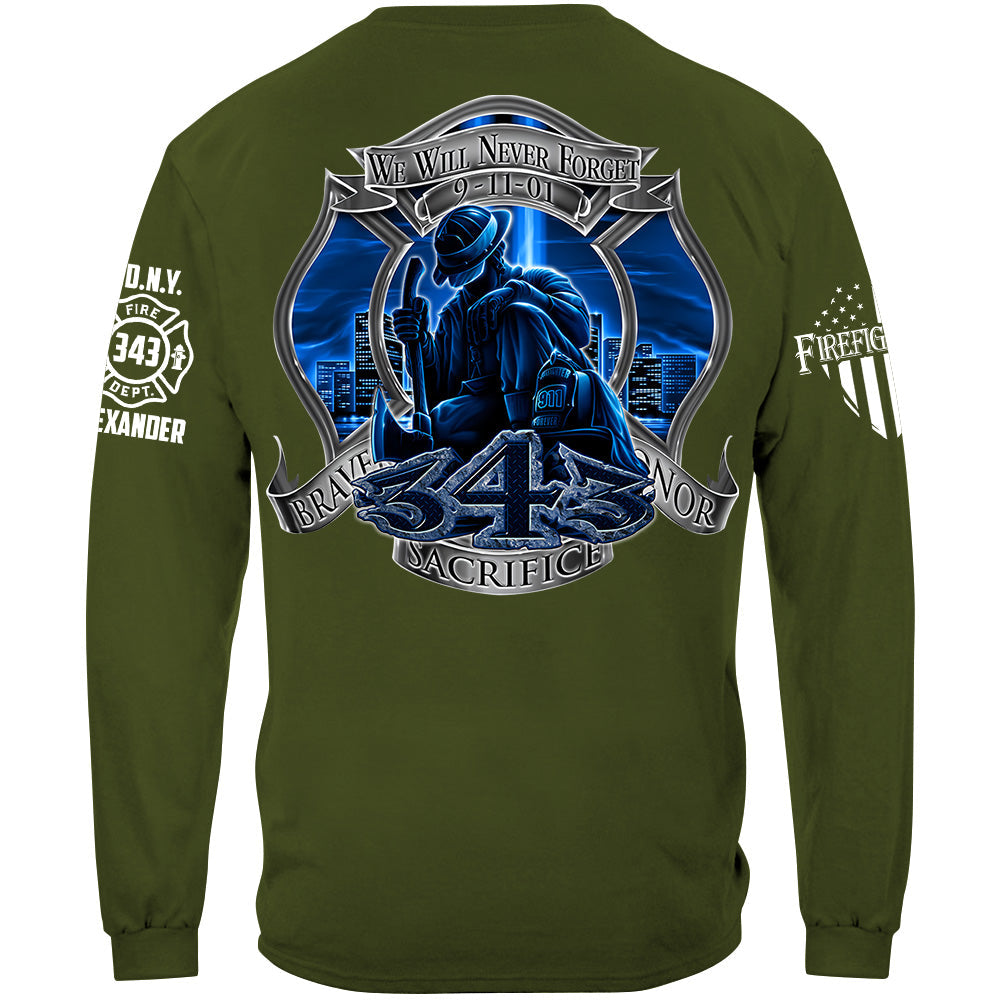 We Will Never Forget 9-11 Custom Shirt For Firefighter H2511