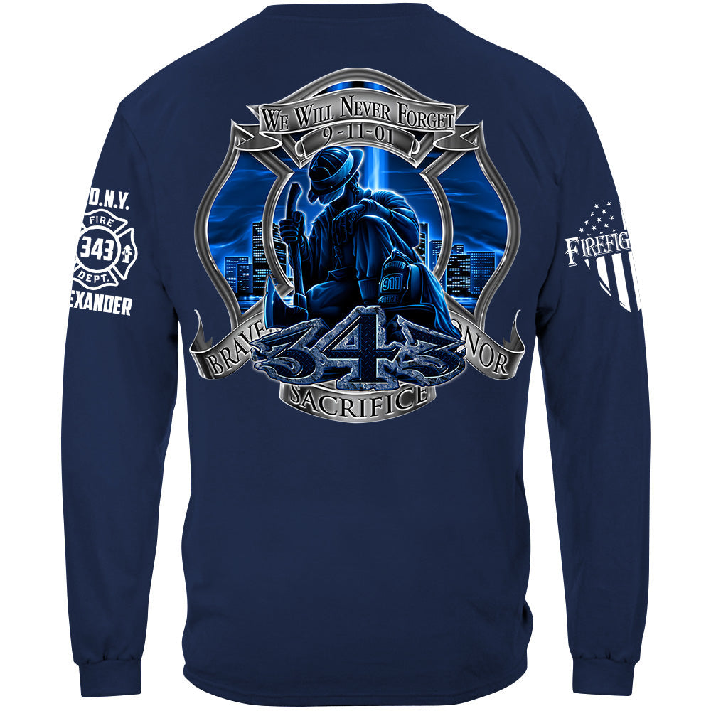We Will Never Forget 9-11 Custom Shirt For Firefighter H2511