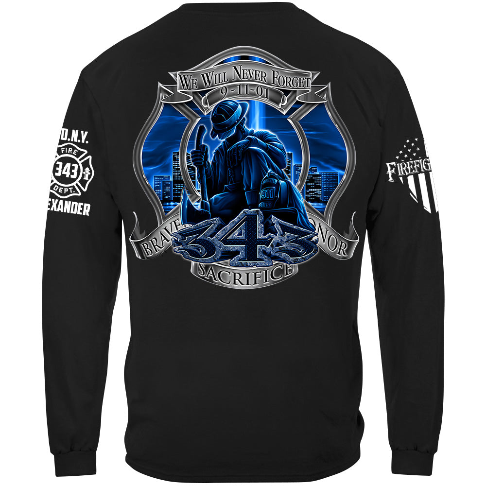 We Will Never Forget 9-11 Custom Shirt For Firefighter H2511