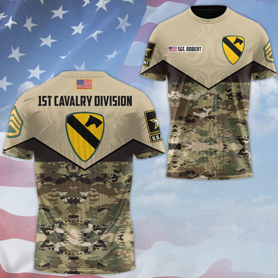 Custom Camouflage 3D All Over Prints Hoodie, Personalized Name And Ranks, Division Gift For Veteran Dad Grandpa H2511 Trna