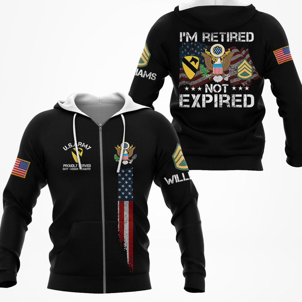 I'm Retired Not Expired Personalized All Over Print Shirt For Veteran H2511