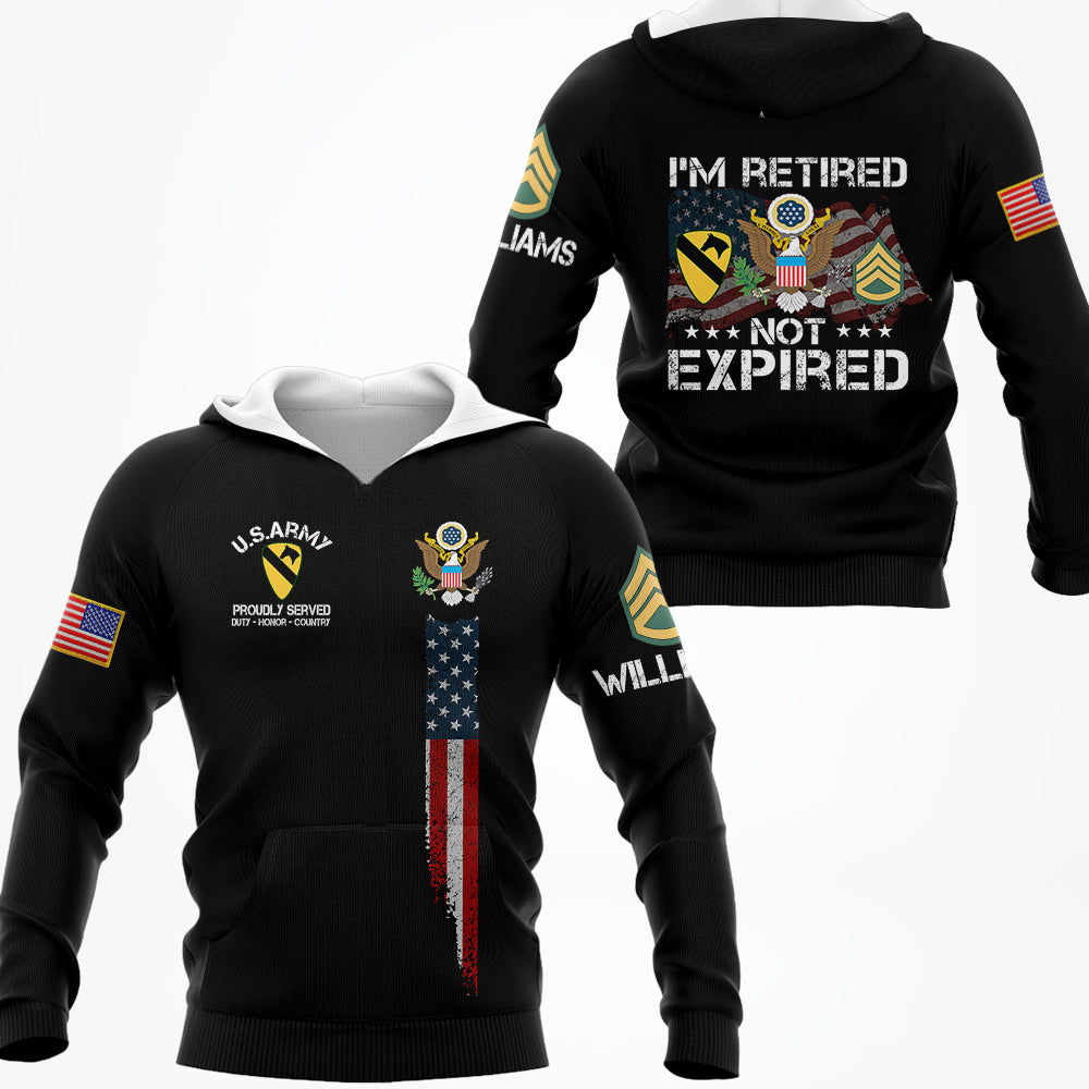I'm Retired Not Expired Personalized All Over Print Shirt For Veteran H2511