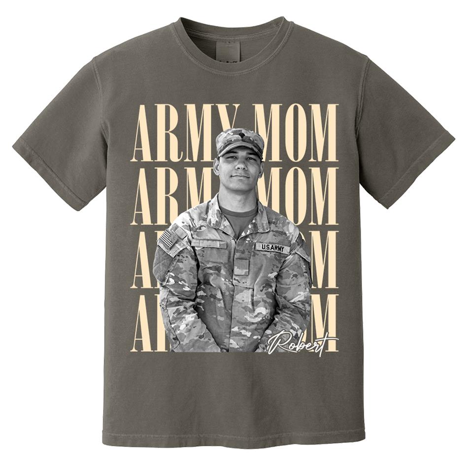 Retro Vintage Photo And Proud Military Family - Personalized Shirt Custom Graduate Picture Shirt Military Family Matching Shirt H2511 Trna