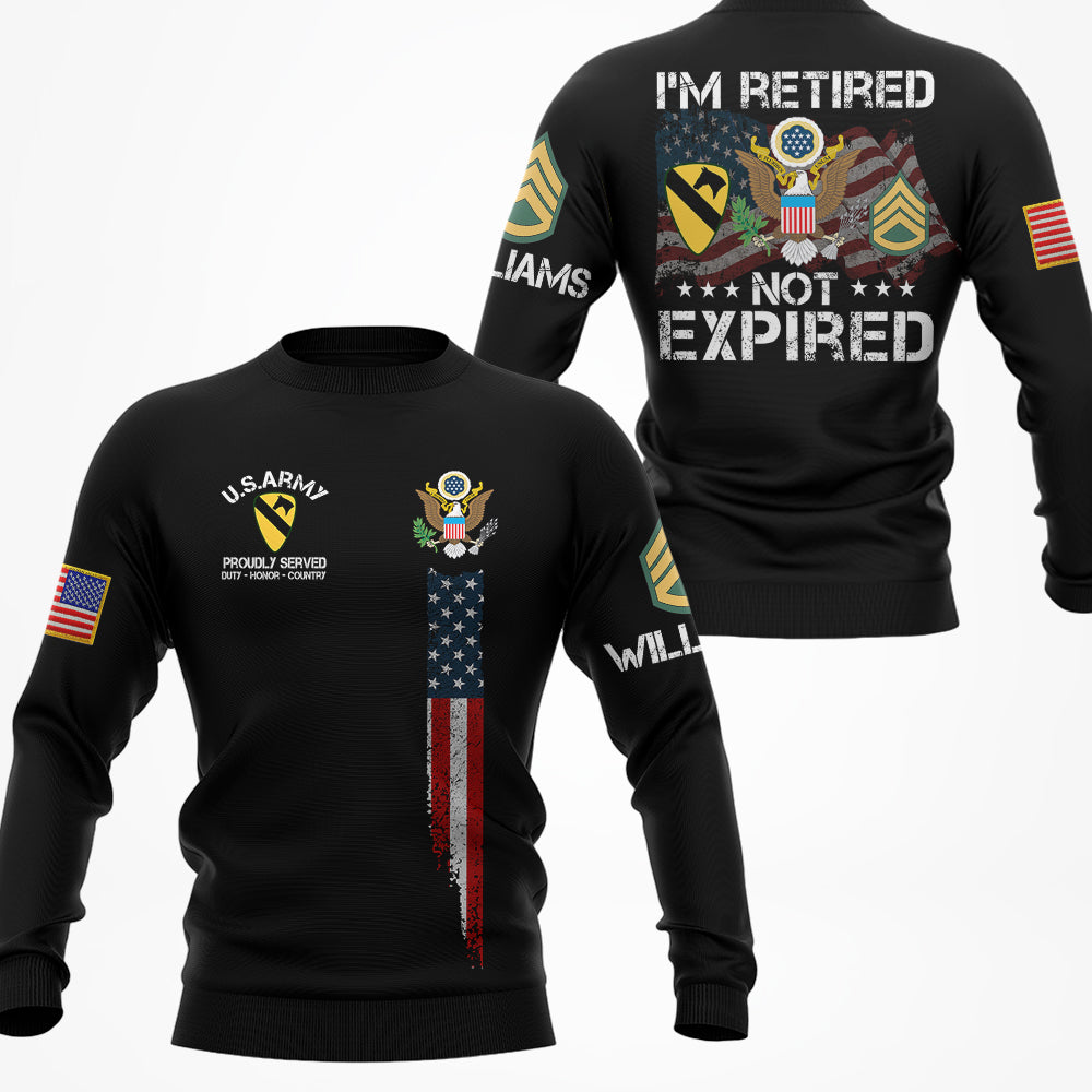 I'm Retired Not Expired Personalized All Over Print Shirt For Veteran H2511