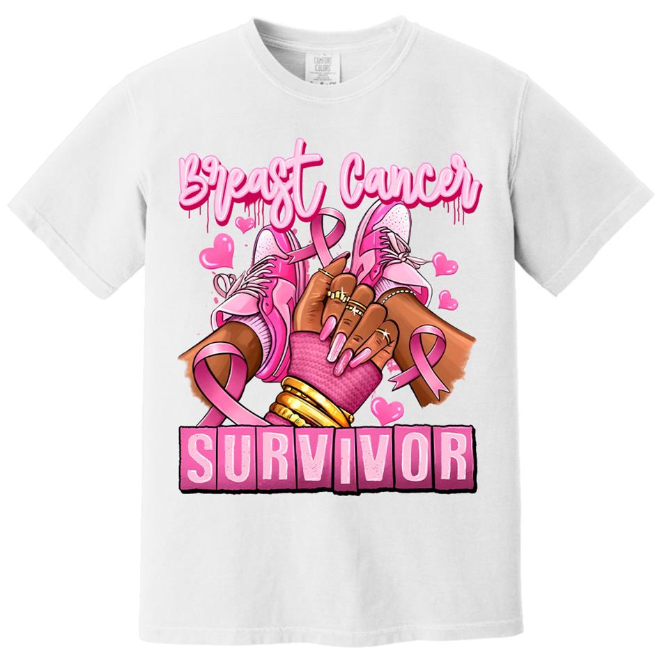 Breast Cancer Survivor Afro Girl Sneakers Pink Ribbon Shirt H2511 Trna