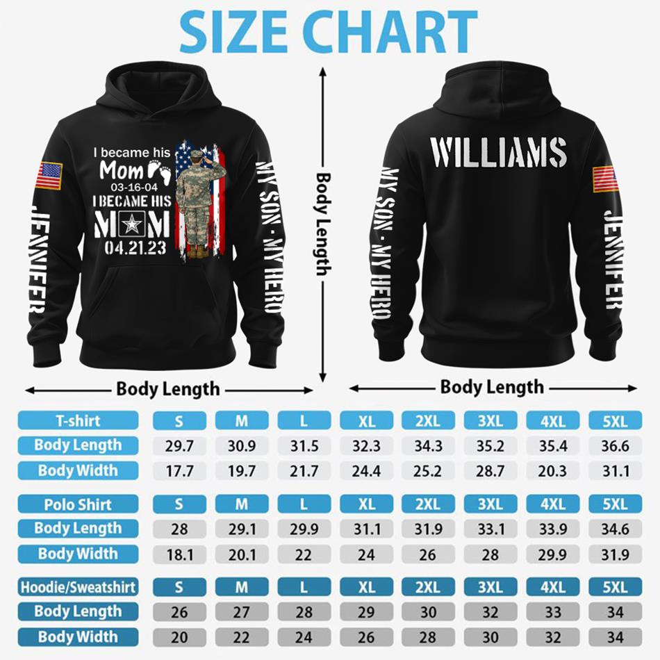 I Became His Mom I Became Army Mom Custom All Over Print Shirt Hoodie Gift For Proud Military Mom Dad Grandma Family Members H2511 Trna