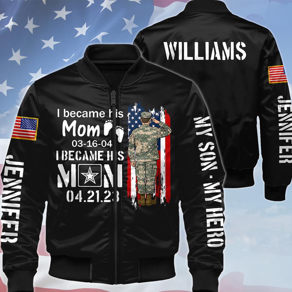 I Became His Mom I Became Army Mom Custom All Over Print Shirt Hoodie Gift For Proud Military Mom Dad Grandma Family Members H2511 Trna