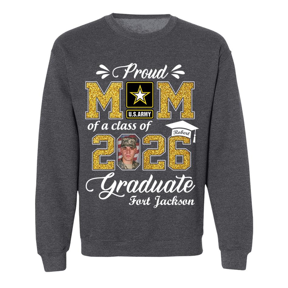 Personalized Military Graduation Shirts Proud Mom Of a Class of 2026 Graduate Custom Shirt For Proud Family Member Graduation Hoodie H2511