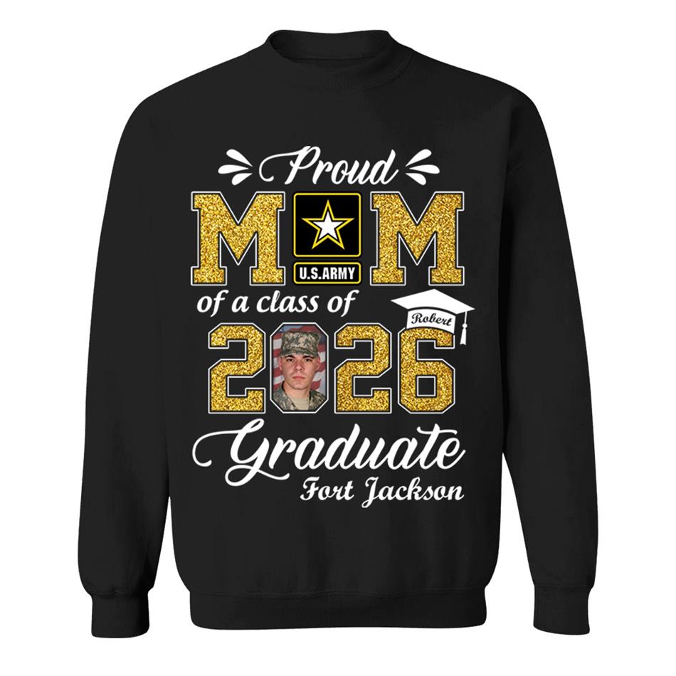 Personalized Military Graduation Shirts Proud Mom Of a Class of 2026 Graduate Custom Shirt For Proud Family Member Graduation Hoodie H2511