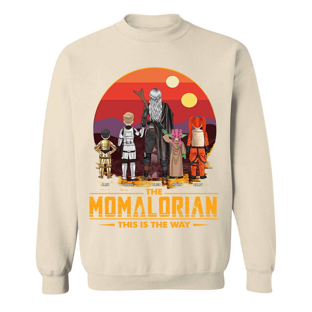 Custom Momalorian This Is The Way Shirt - Tatooine Sunset Shirt Gift For Mom