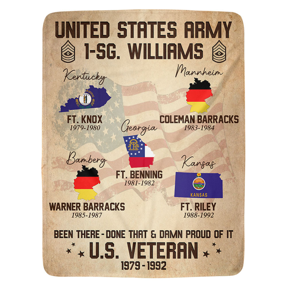 US Military World Tour Blanket Been There Done That Proud Of It US Veteran Custom Blanket For Veteran H2511