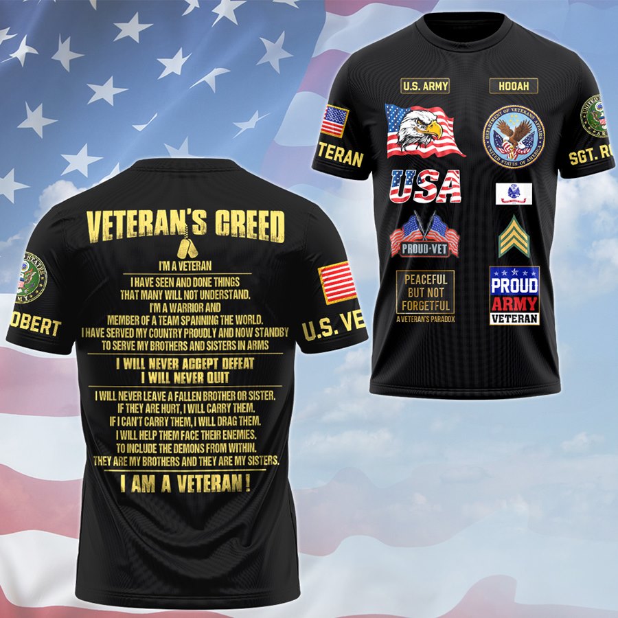 Veteran's Creed Bomber Jacket Personalized All Over Print Shirt For Veteran Veterans Day Gift For Dad Grandpa H2511 Trna