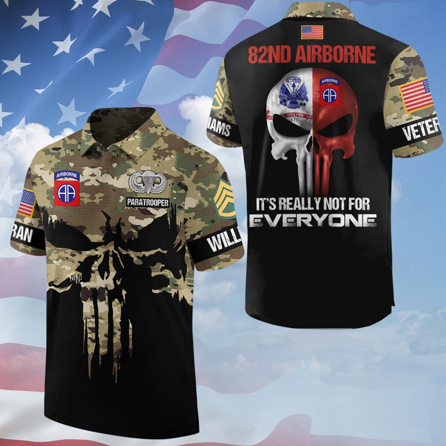 Camouflage Skull Division Name Really Not For Everyone Custom All Over Print Shirt For Soldier Veteran H2511 Trna