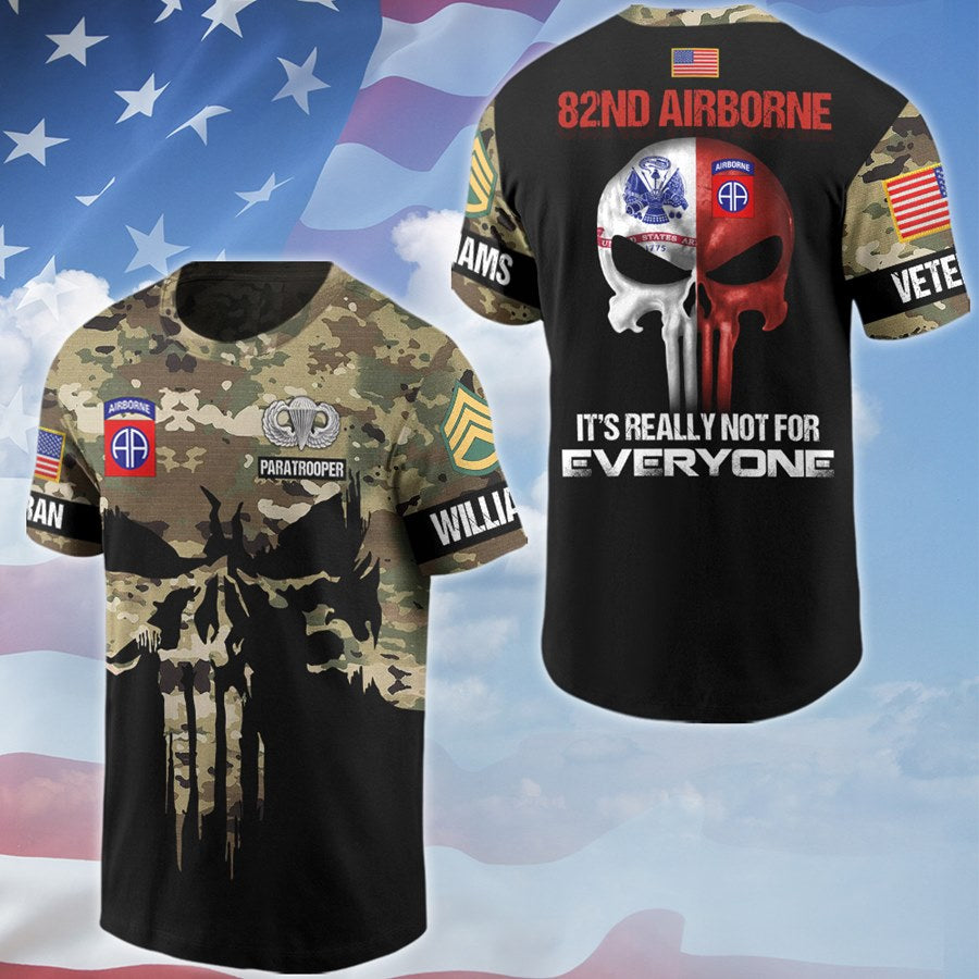 Camouflage Skull Division Name Really Not For Everyone Custom All Over Print Shirt For Soldier Veteran H2511 Trna