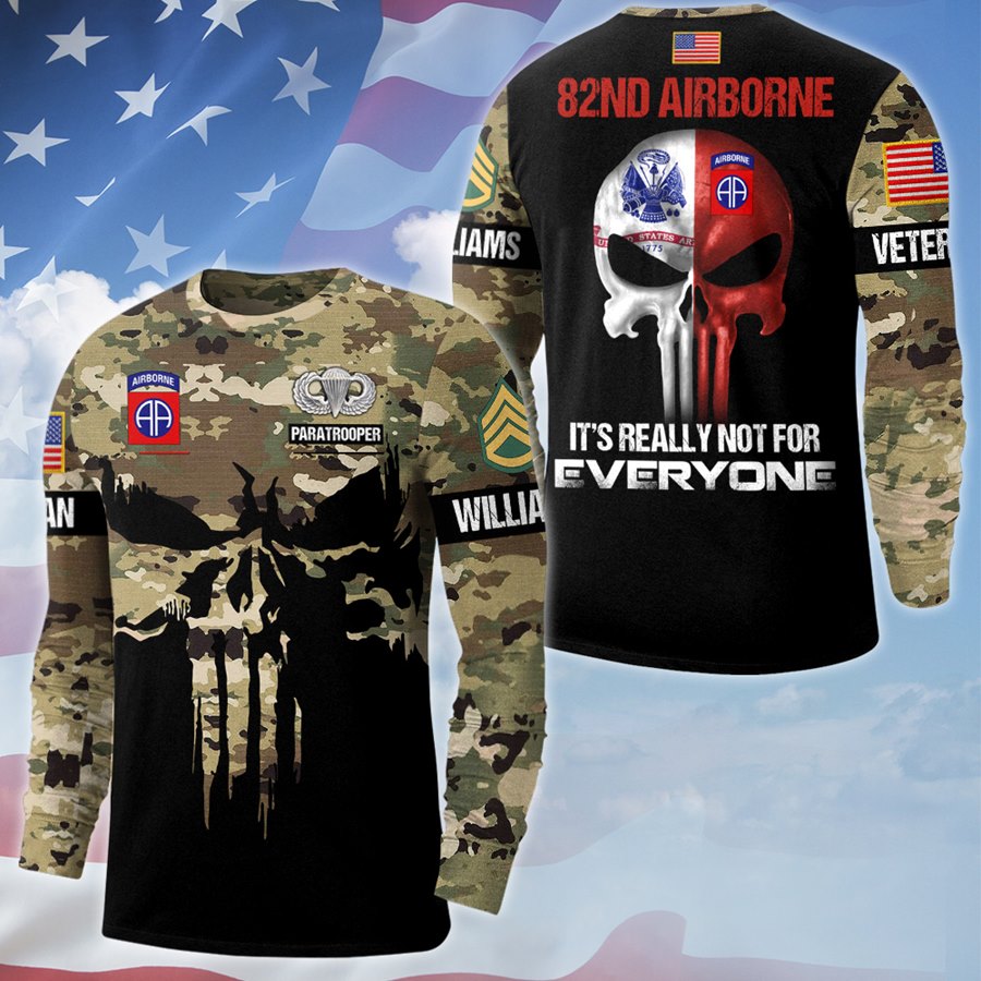 Camouflage Skull Division Name Really Not For Everyone Custom All Over Print Shirt For Soldier Veteran H2511 Trna