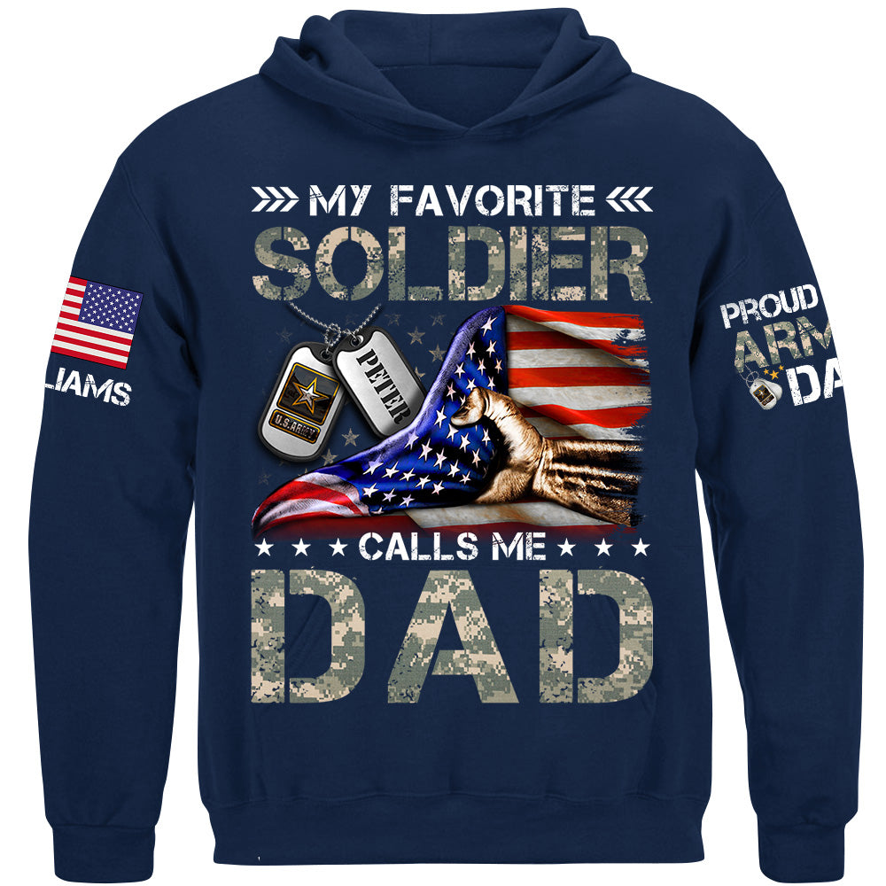 My Favorite Soldier Calls Me Mom Dad Proud Army Family Personalized Shirt For Military Family Member H2511