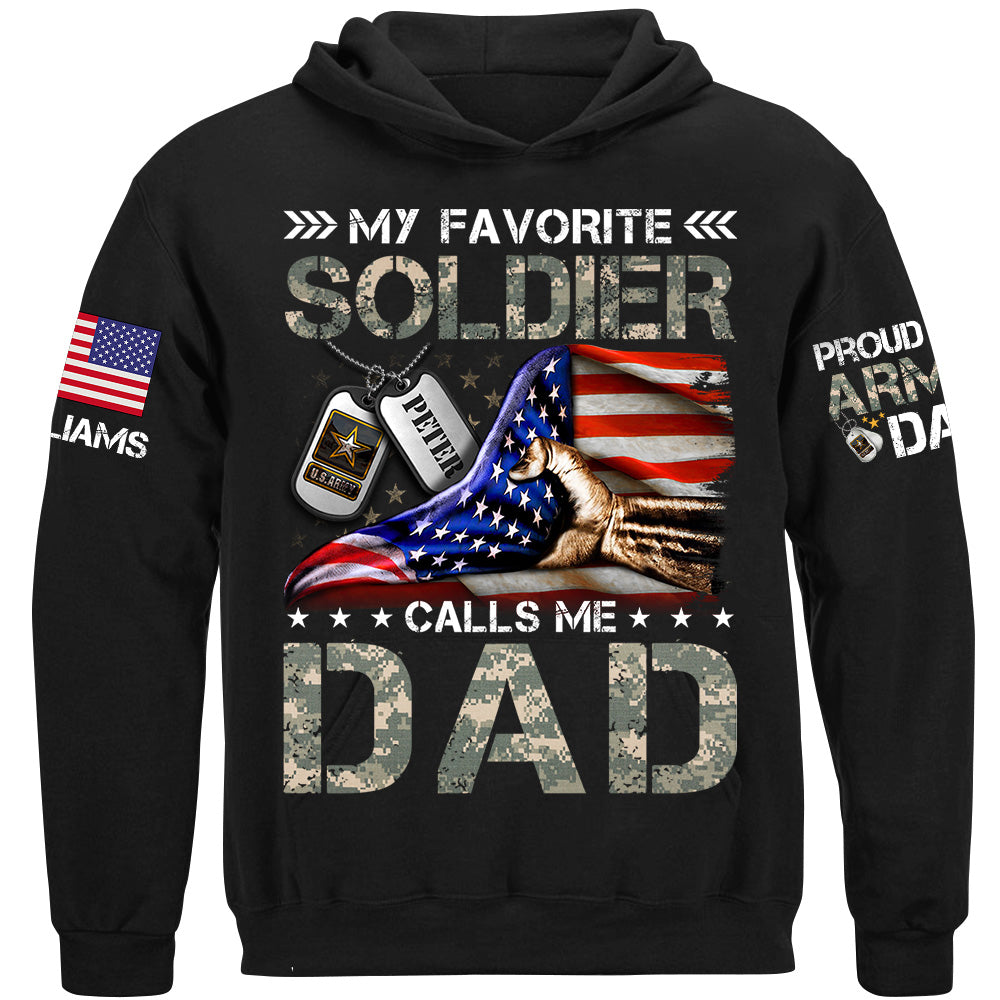My Favorite Soldier Calls Me Mom Dad Proud Army Family Personalized Shirt For Military Family Member H2511