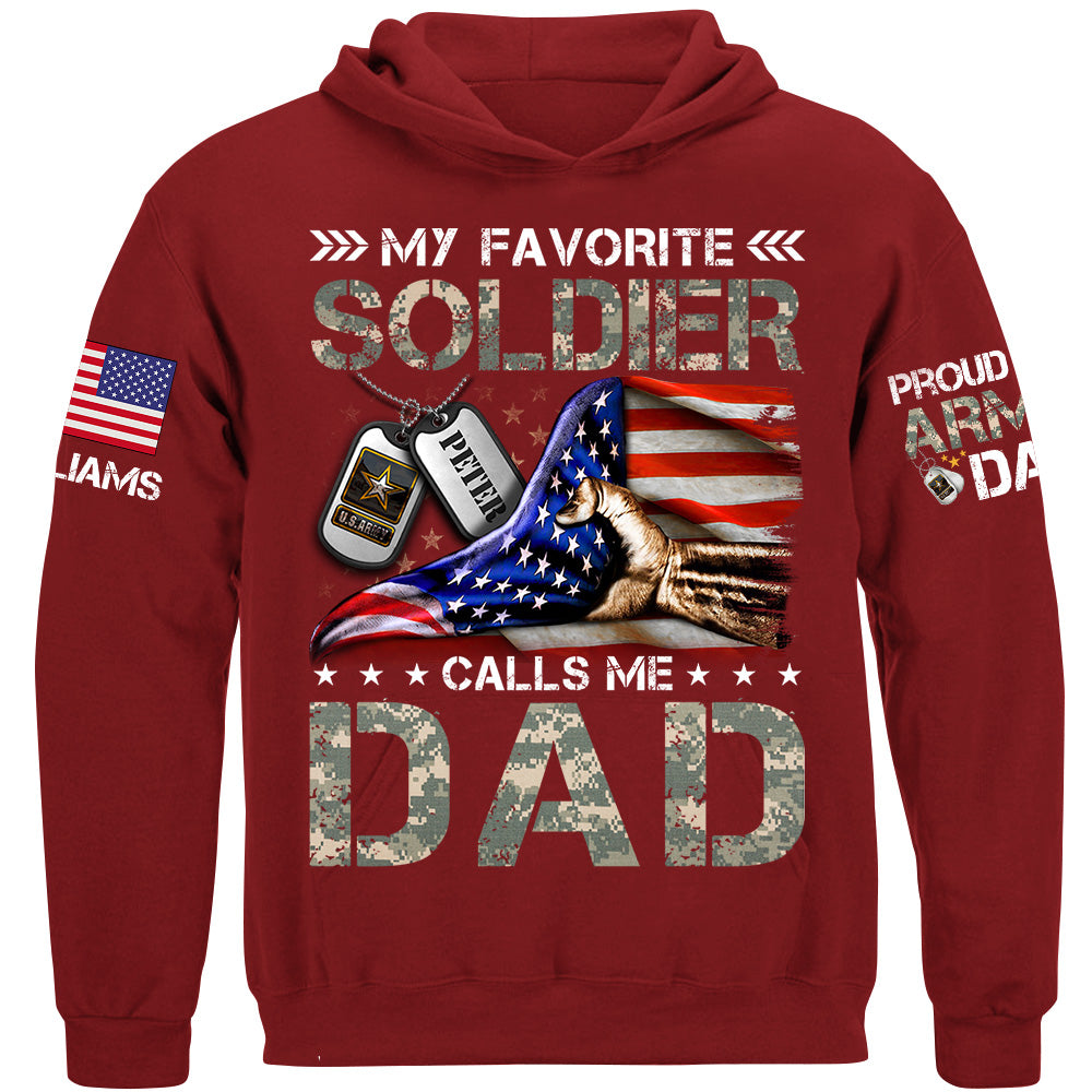 My Favorite Soldier Calls Me Mom Dad Proud Army Family Personalized Shirt For Military Family Member H2511