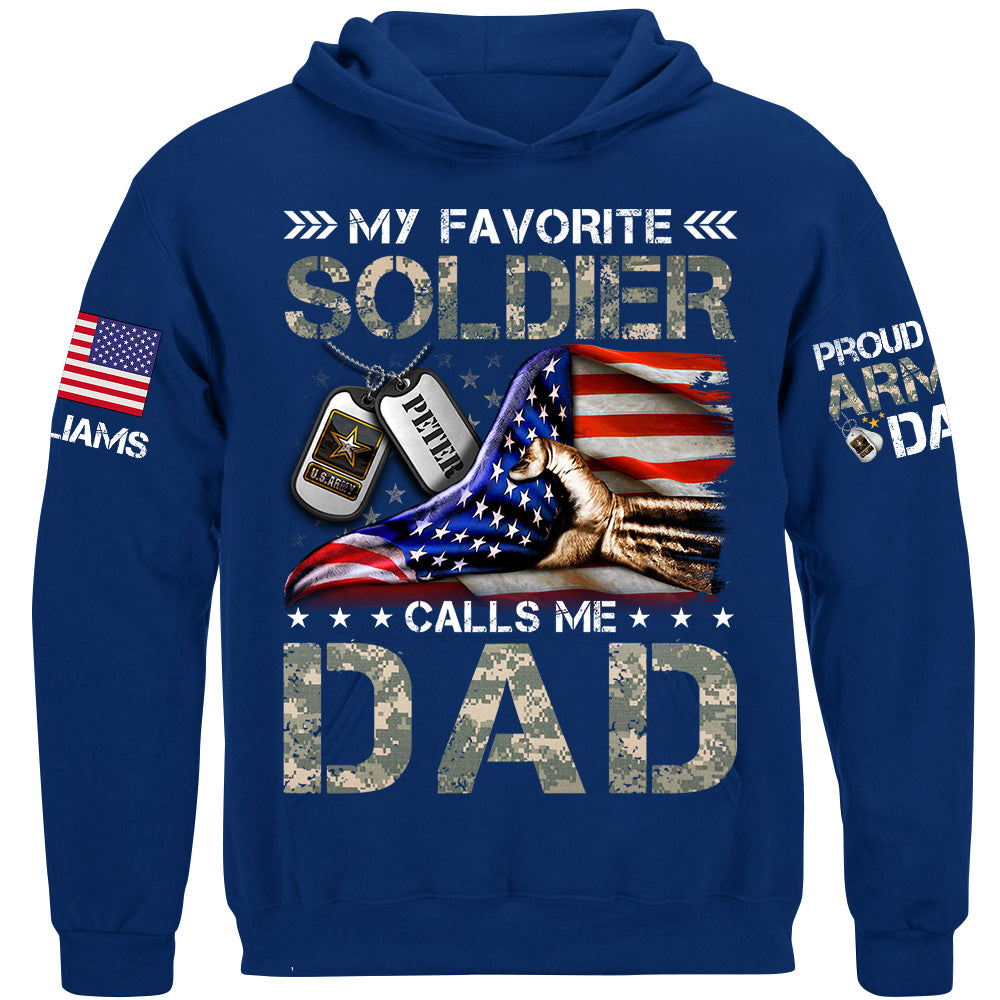 My Favorite Soldier Calls Me Mom Dad Proud Army Family Personalized Shirt For Military Family Member H2511