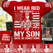 I Wear Red On Friday For My Son Support Our Troops Personalized Photo Shirt For Military Dad Mom Family H2511 Trna