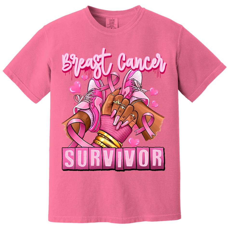 Breast Cancer Survivor Afro Girl Sneakers Pink Ribbon Shirt H2511 Trna