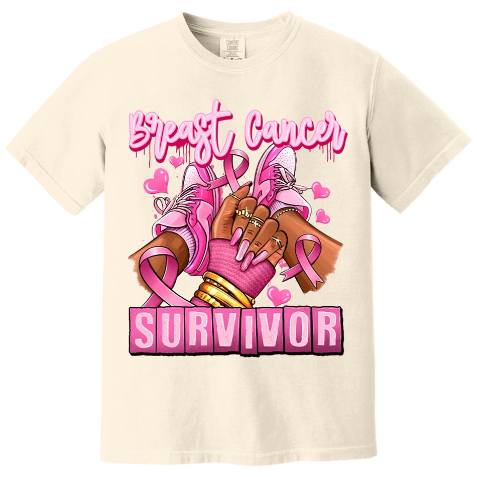 Breast Cancer Survivor Afro Girl Sneakers Pink Ribbon Shirt H2511 Trna