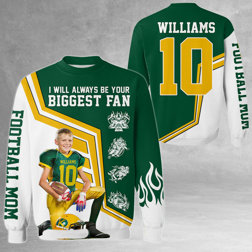 I Will Always Be Your Biggest Fan Personalized All Over Print Shirt For Football Mom Grandma Sport Family H2511