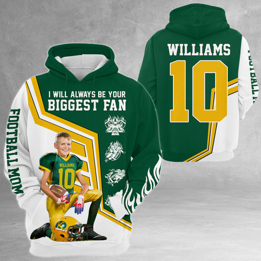 I Will Always Be Your Biggest Fan Personalized All Over Print Shirt For Football Mom Grandma Sport Family H2511