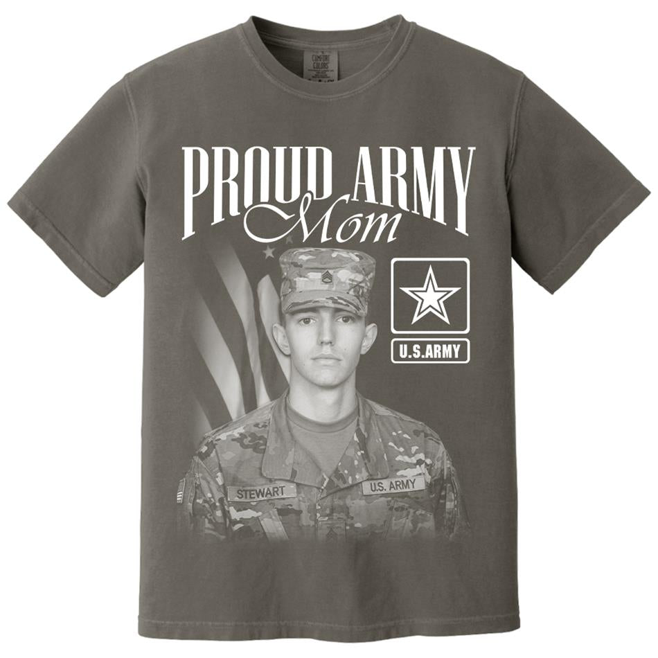 Proud Army Mom Custom Washed Tee Retro Bootleg Shirt For Military Family Day Training Graduate Family Member Shirt H2511 Trna