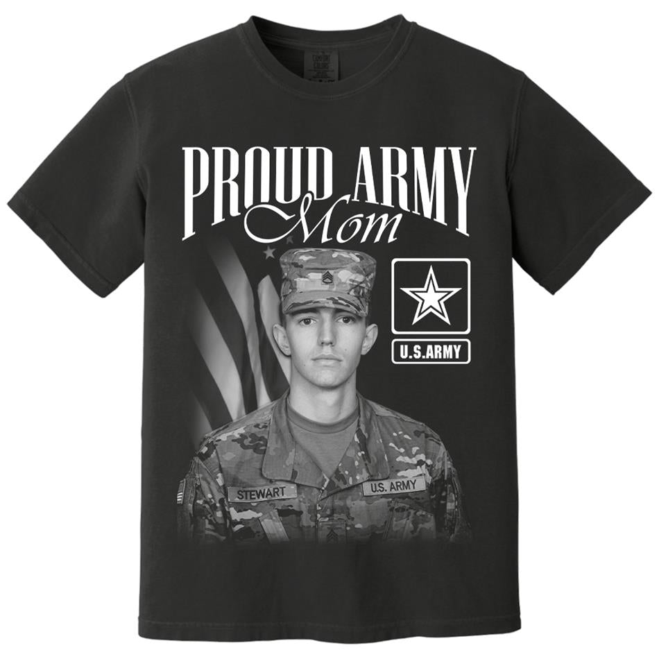 Proud Army Mom Custom Washed Tee Retro Bootleg Shirt For Military Family Day Training Graduate Family Member Shirt H2511 Trna