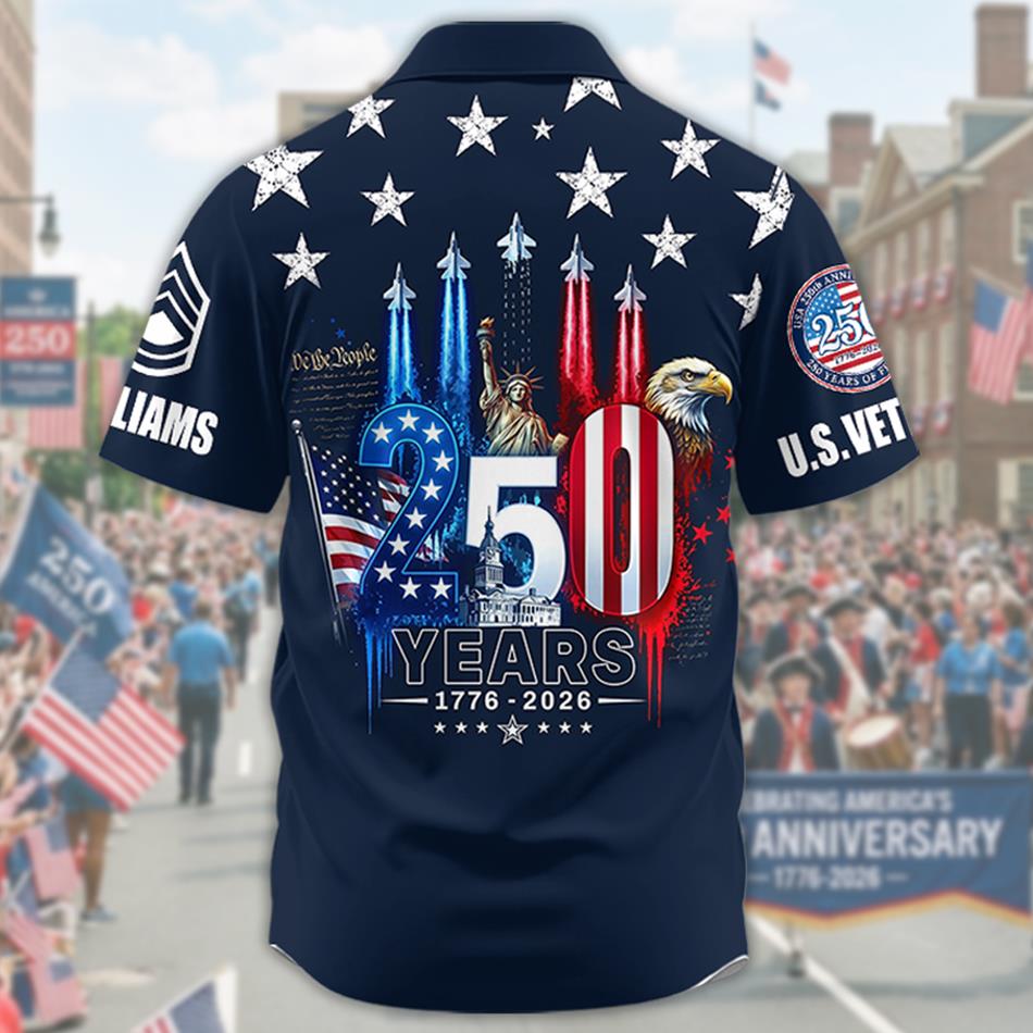 America 250th Anniversary 1776-2026 Hawaiian Shirt For Veteran Custom All Branches H2511 Trna