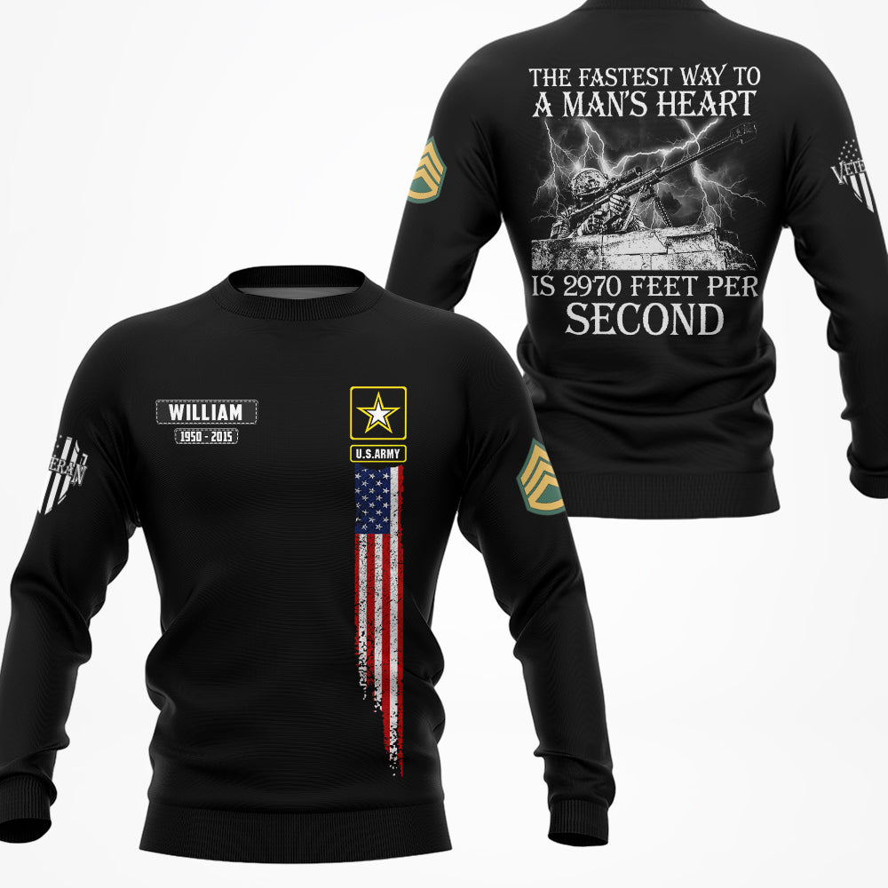 The Fastest Way To A Man's Heart Is 2970 Feet Per Second Personalized All Over Print Shirt For Veteran H2511